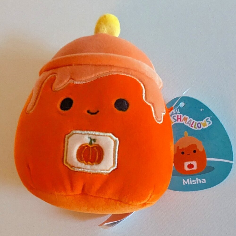 NWT 5" Misha Pumpkin Spice Candle Squishmallows Autumn Fall Harvest Plushie Toy